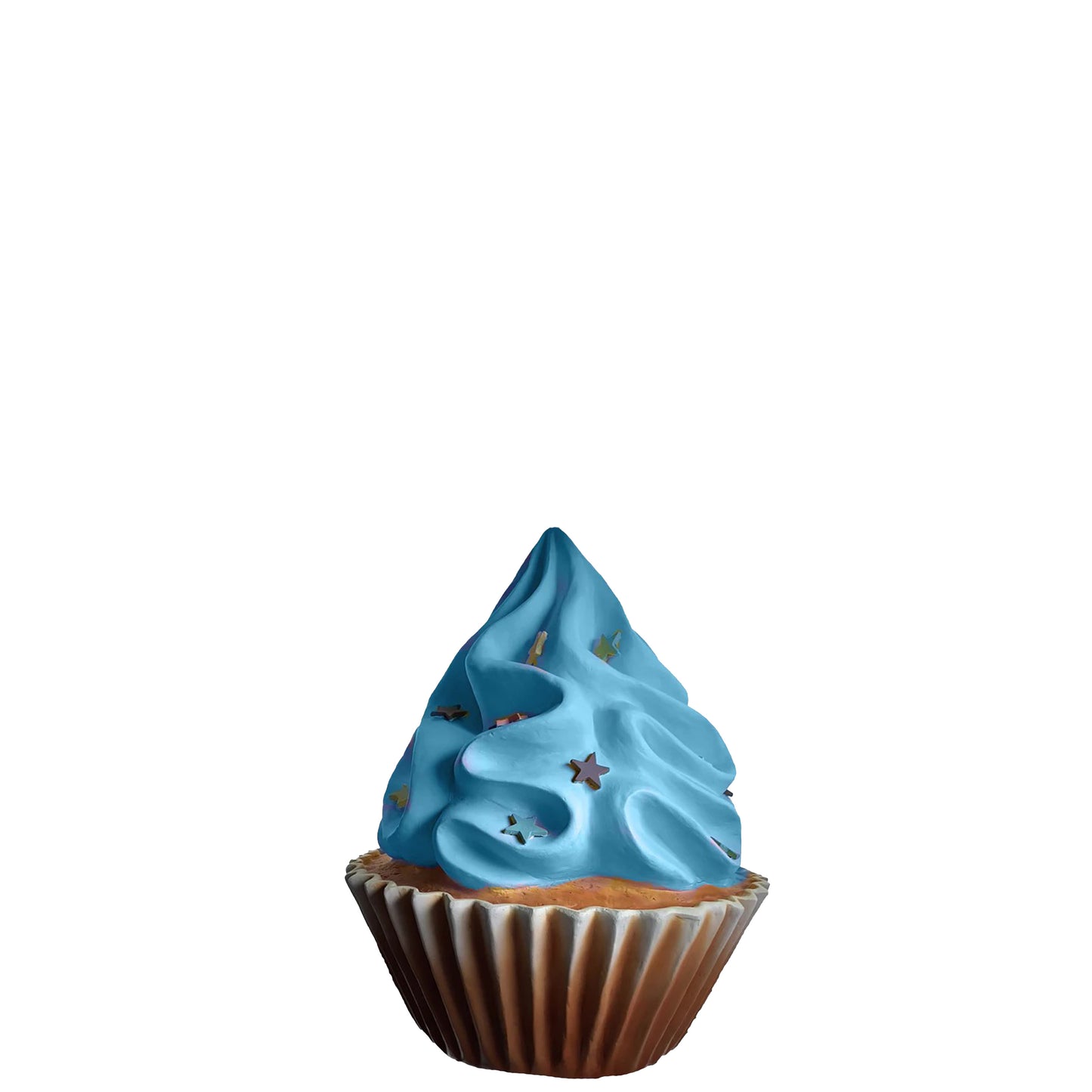 Blue Cupcake Statue With Stars
