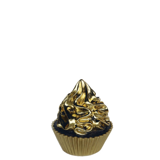 Gold Chocolate Cupcake Statue With Stars