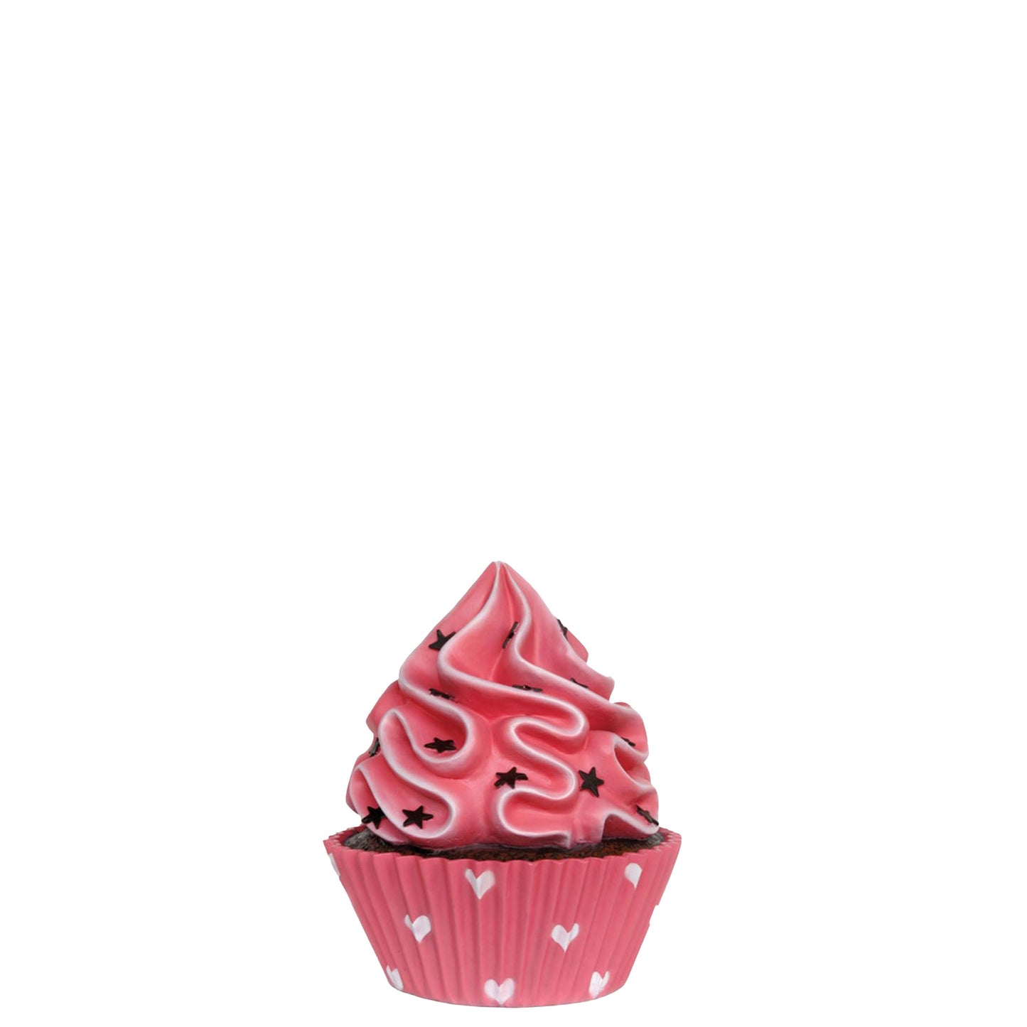 Bright Pink Cupcake With Stars Statue