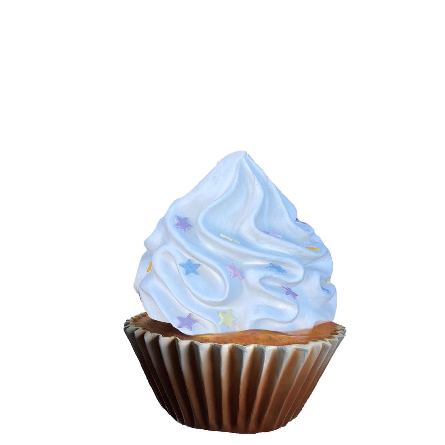 White Cupcake Statue With Stars