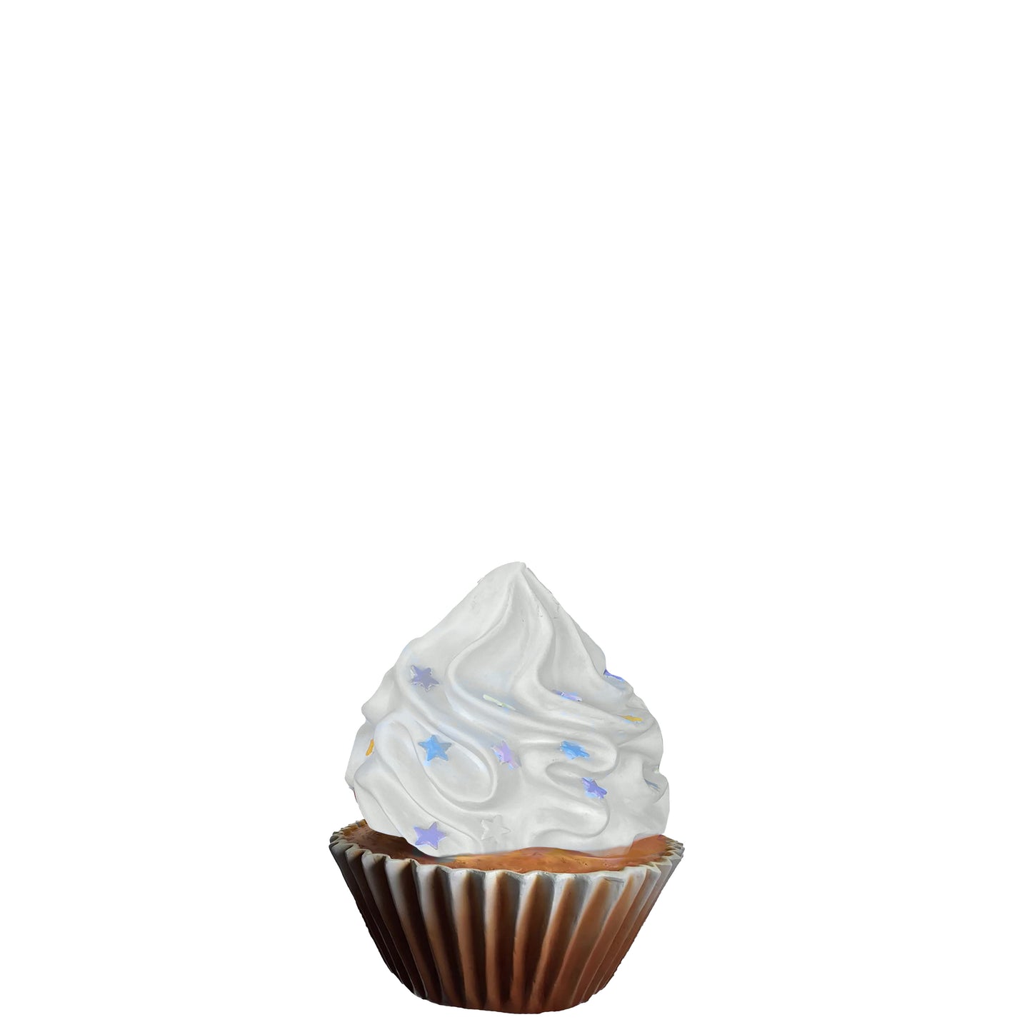 White Cupcake Statue With Stars