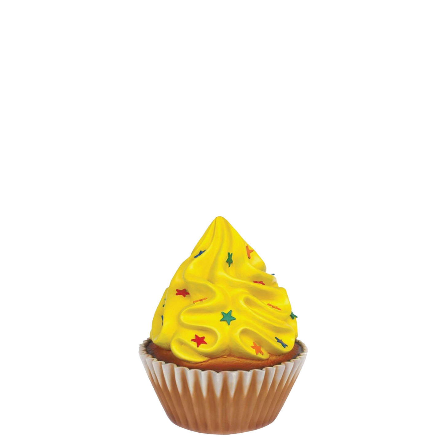 Bright Yellow Cupcake With Stars Statue