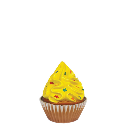Bright Yellow Cupcake With Stars Statue