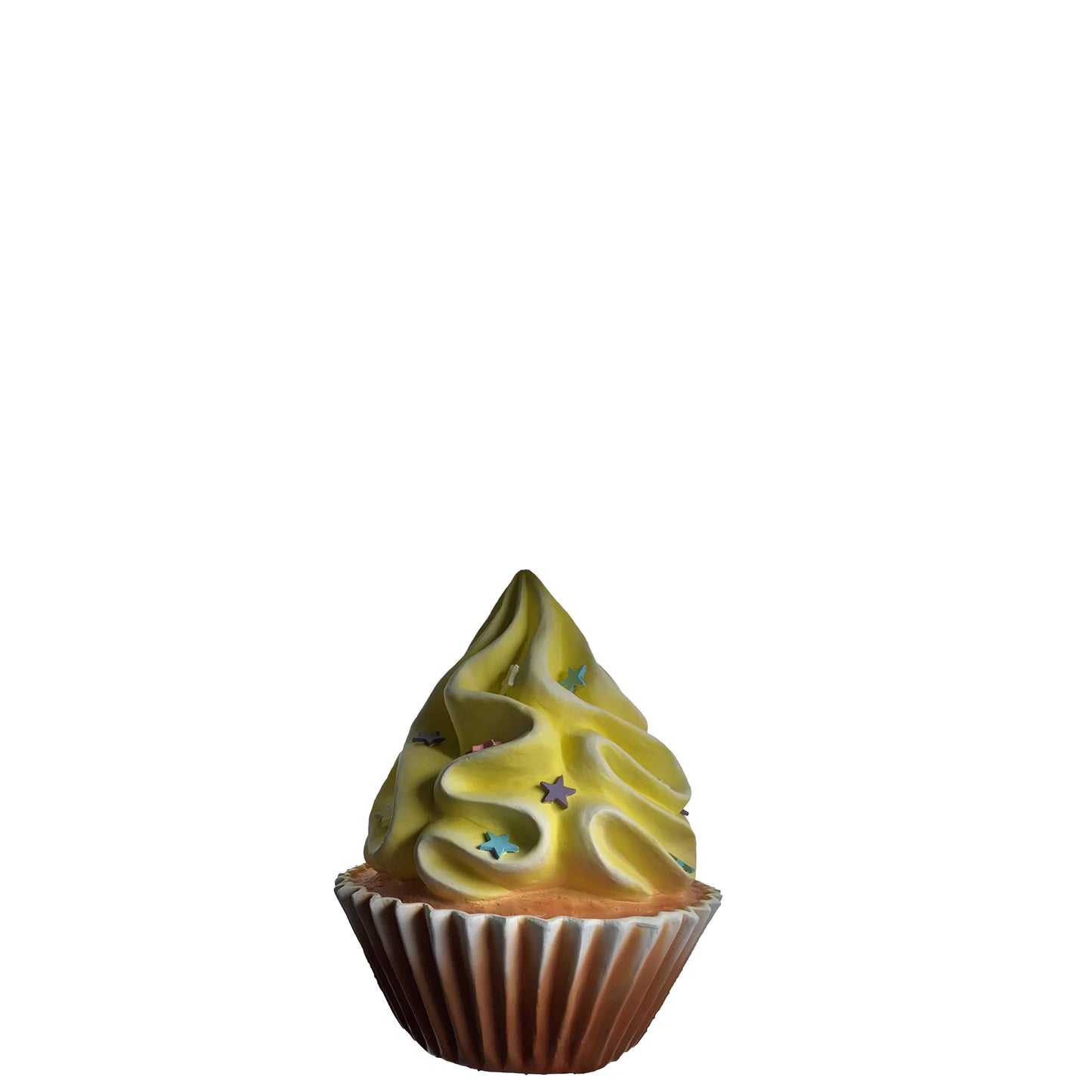 Yellow Cupcake Statue With Stars