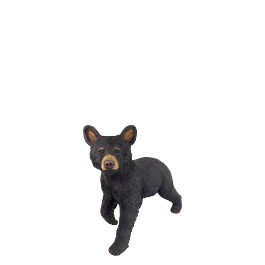 Walking Black Baby Bear Cub Statue