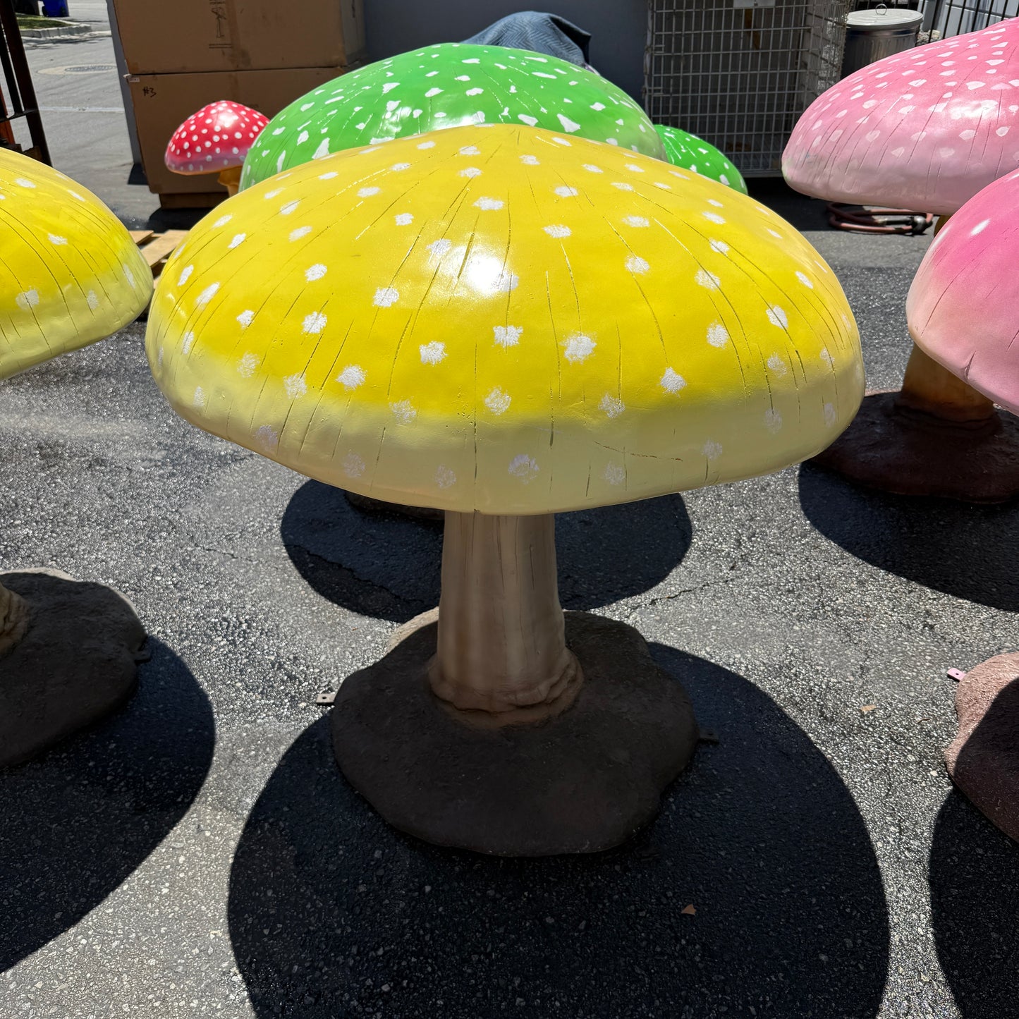 Large Yellow Mushroom Statue