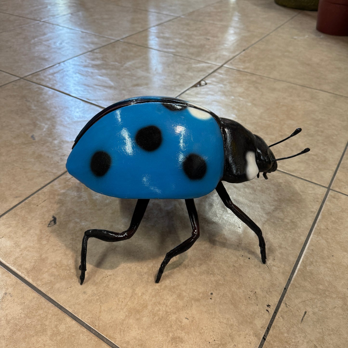 Small Blue Lady Bug Statue A0742NB-2897-A