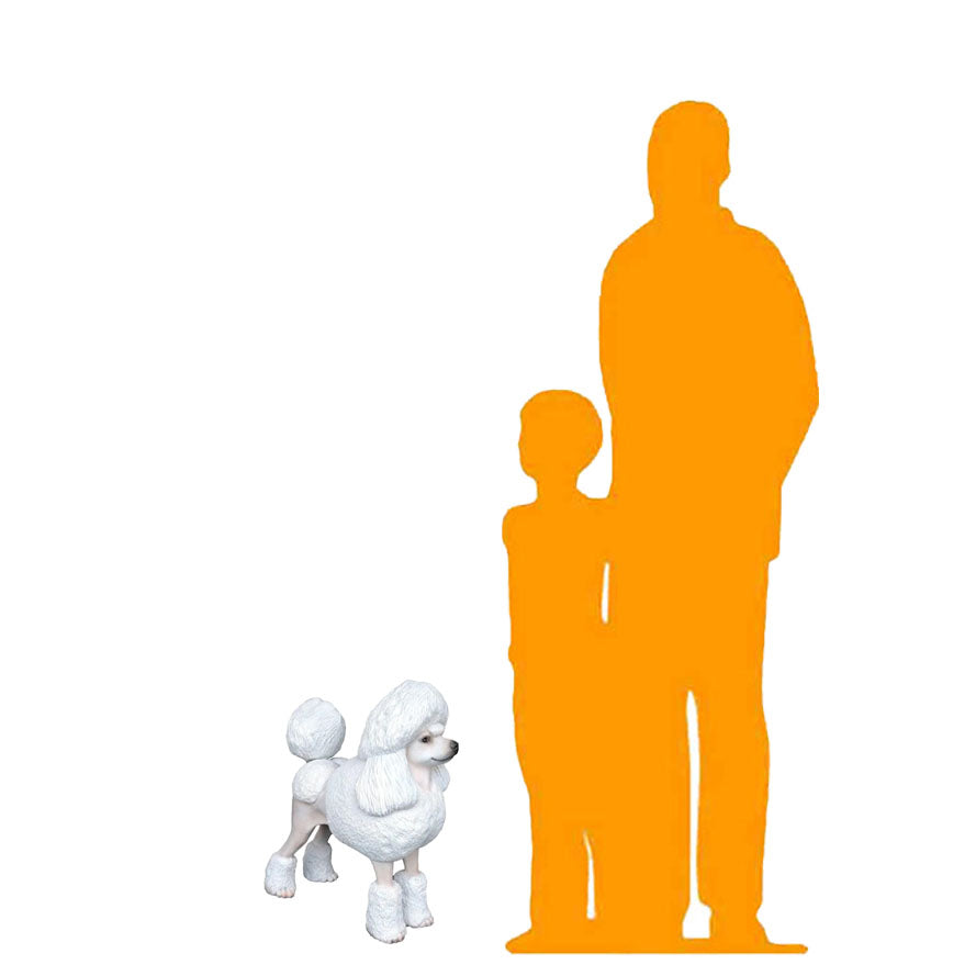 White Poodle Life Size Dog Statue