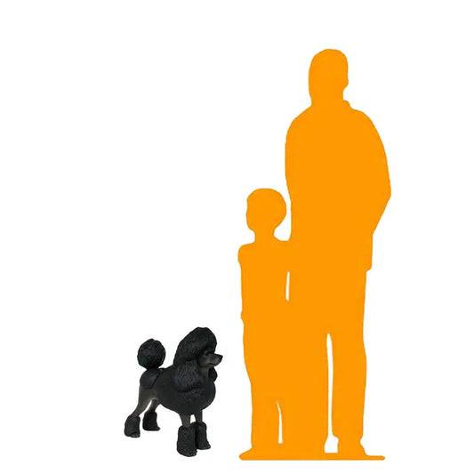 Black Poodle Life Size Dog Statue A0443B-2986-A