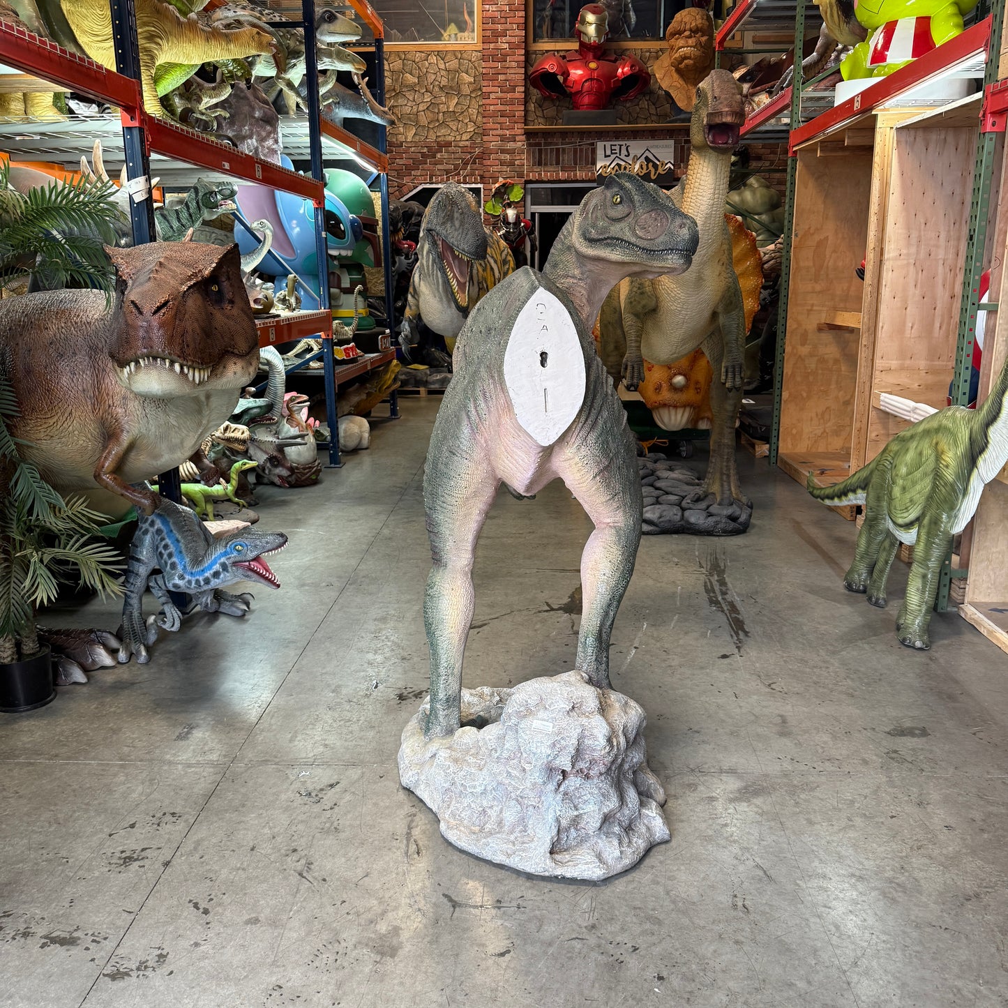 Turned Allosaurus Dinosaur Life Size Statue