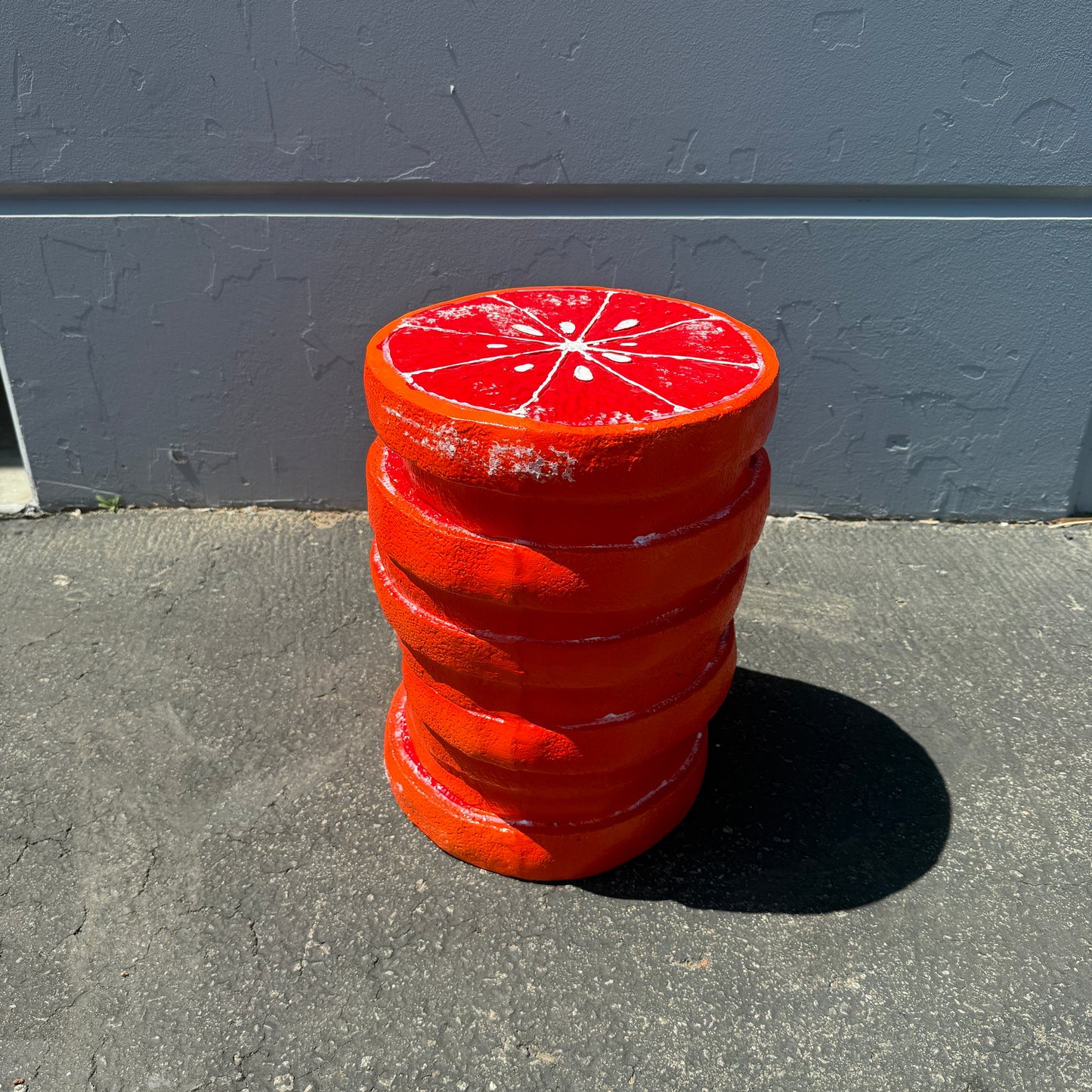 Blood Orange Slices Fruit Table Stool Statue