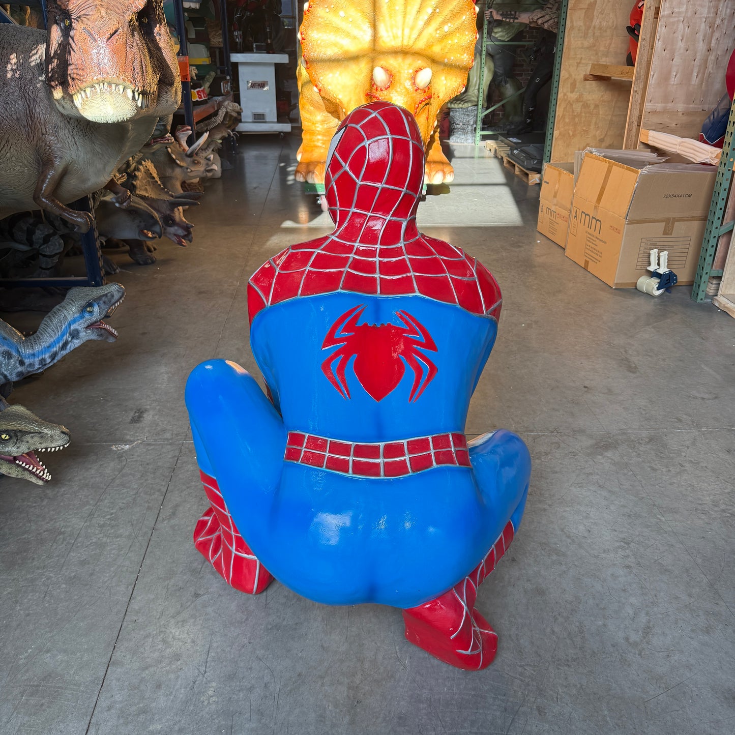 Sticky Super Hero Squatting Life Size Statue