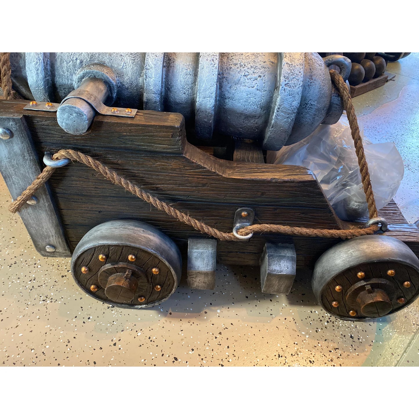 Realistic Pirate Cannon Life Size Statue