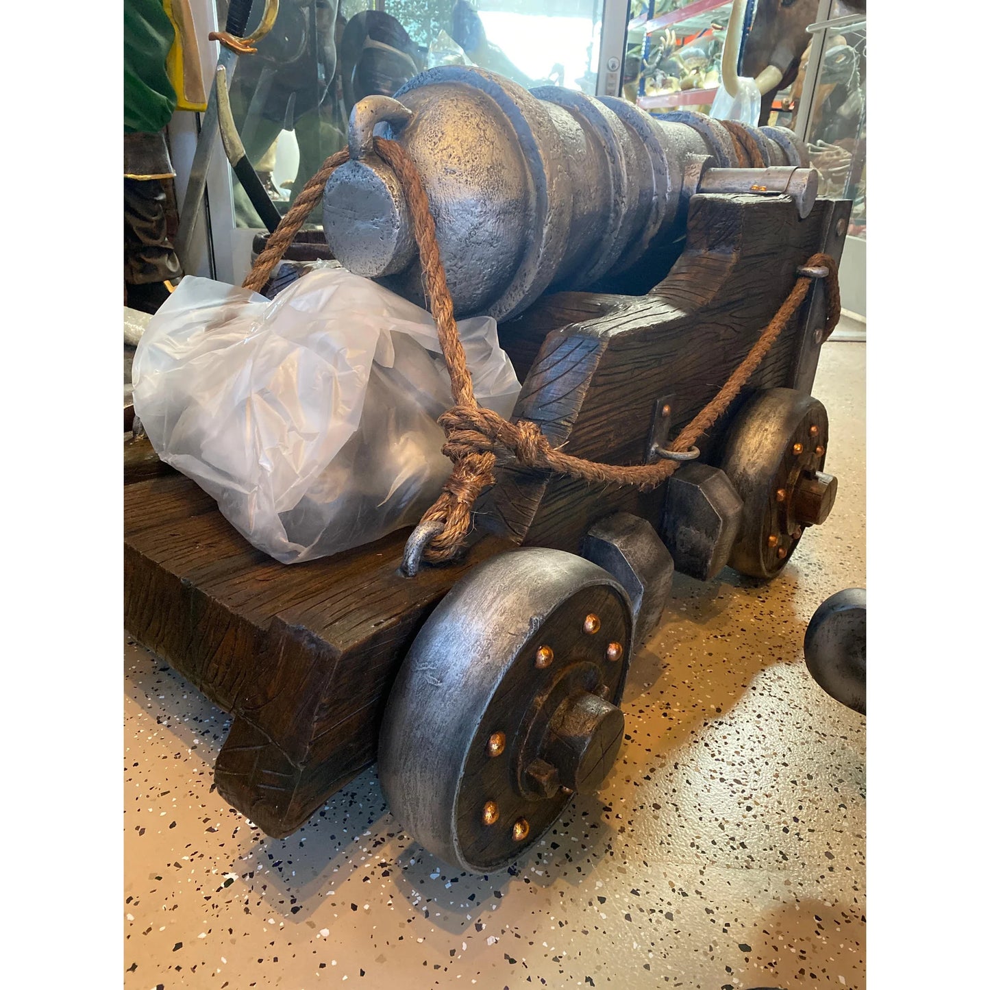 Realistic Pirate Cannon Life Size Statue