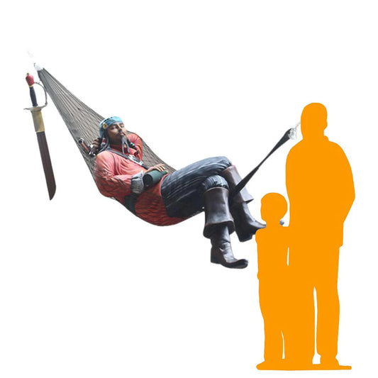 Pirate Hanging in Hammock Life Size Statue