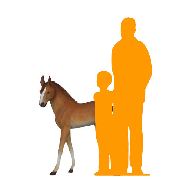 Baby Foal Pony Horse Walking Statue
