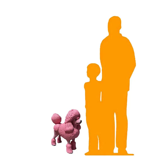 Pink Poodle Life Size Dog Statue A0443-3173-A