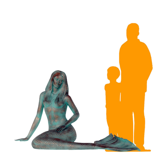 Mermaid Sitting Statue LS357B-3238-A