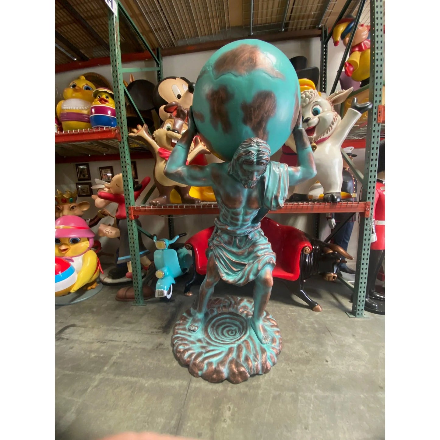 Atlas Man Carrying World Life Size Statue