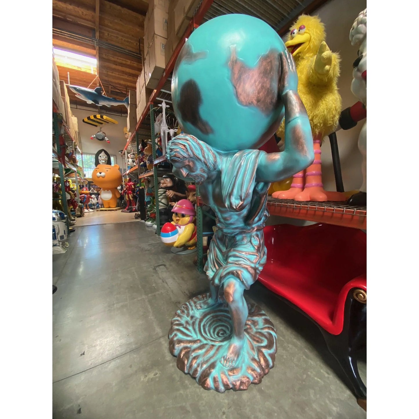 Atlas Man Carrying World Life Size Statue