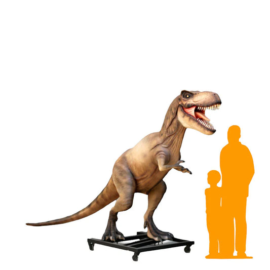 T Rex Dinosaur On Base Life Size Statue