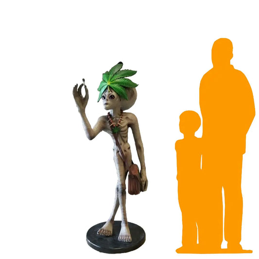 Standing Leaf Alien With Cigar Life Size Statue LS402-3521-A