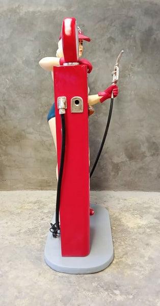 Gasoline Girl With Pump Statue