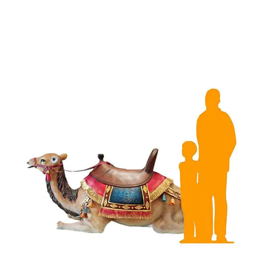 Laying Camel With Saddle Life Size Statue A0832-3571-A