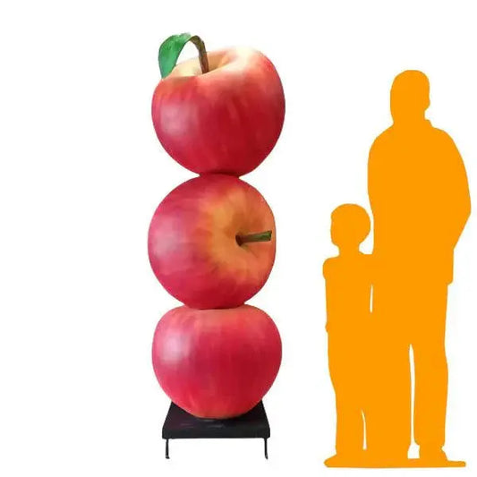 Jumbo Red Apple Tower Over Sized Statue R0182-3572-A