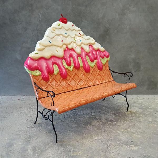 Strawberry Ice Cream Bench Statue