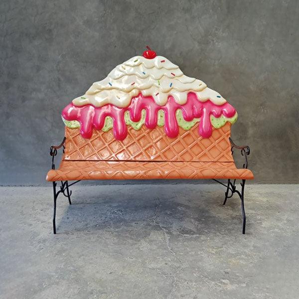 Strawberry Ice Cream Bench Statue