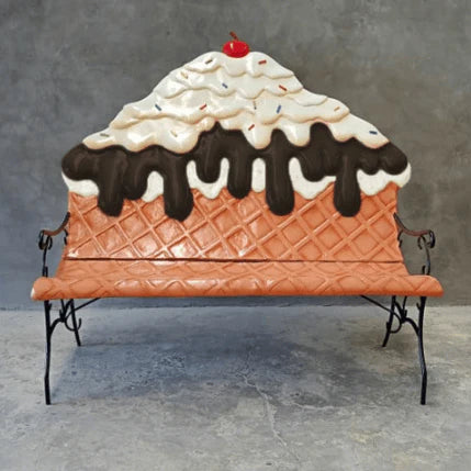 Chocolate Ice Cream Bench Statue