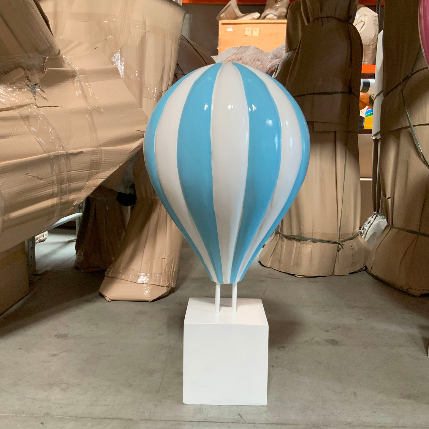 Small Blue Hot Air Balloon Statue