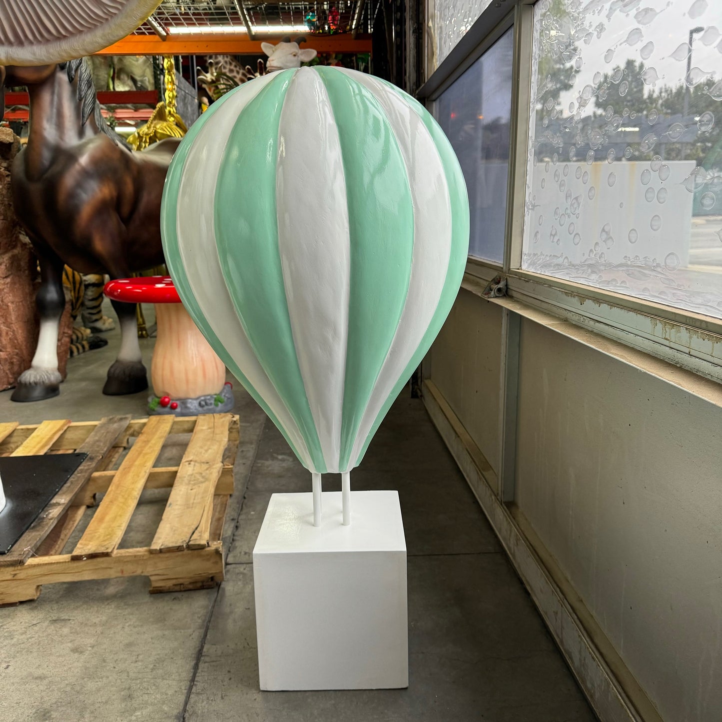 Small Green Hot Air Balloon Statue
