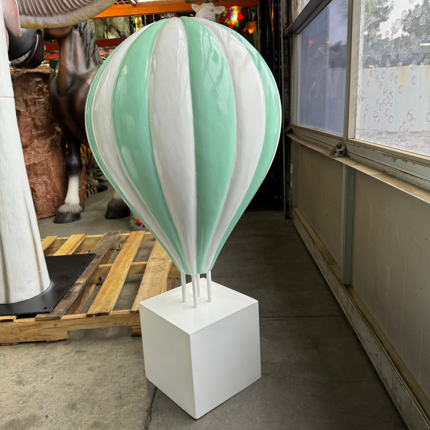 Small Green Hot Air Balloon Statue