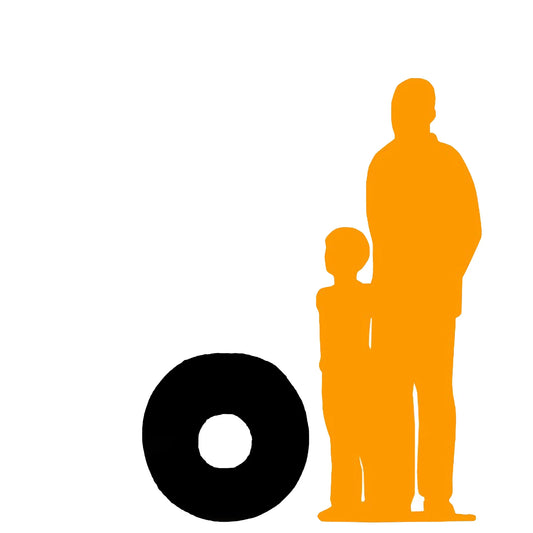 Large Red Donut Statue