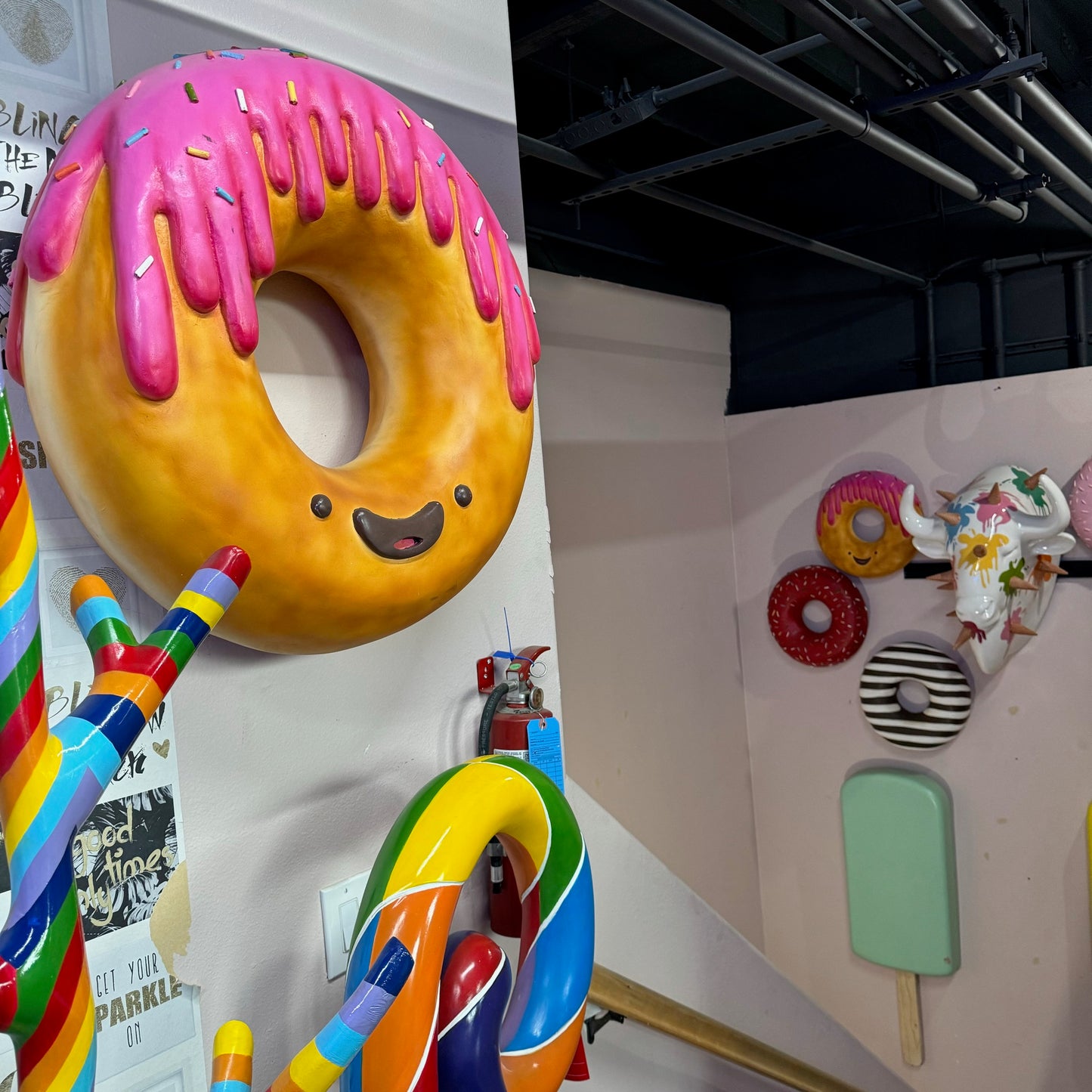 Large Smiley Donut Statue