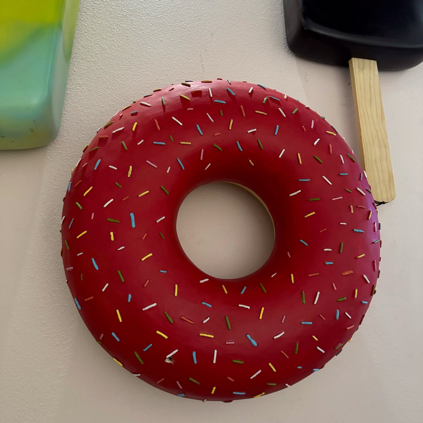 Large Red Donut Statue