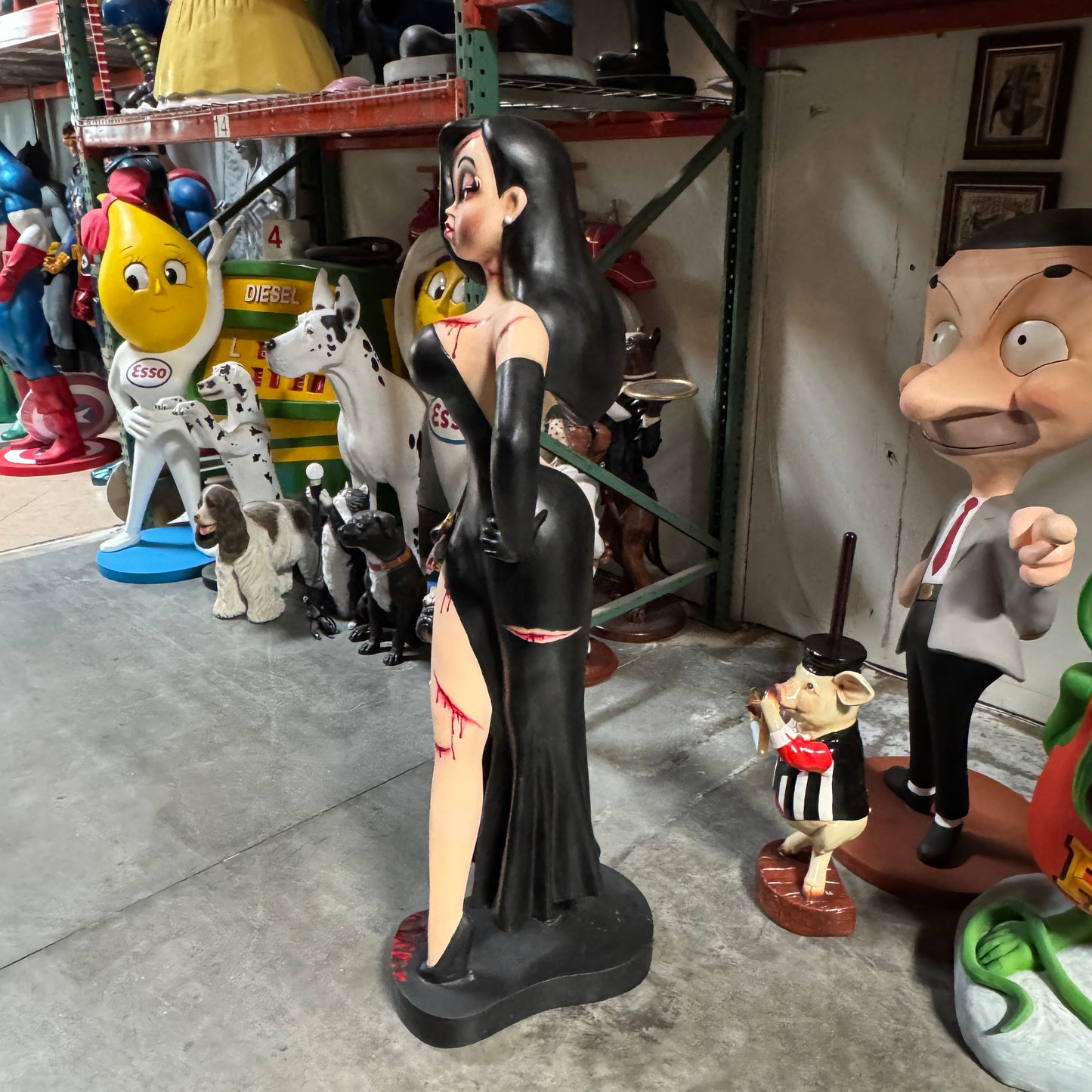 Scary Jessica In Black Life Size Statue