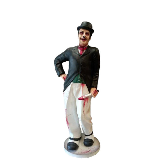 Scary Chaplin Clown Life Size Statue
