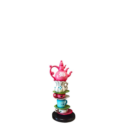Small Stacked Pink Teapot Statue - LM Treasures Prop Rentals