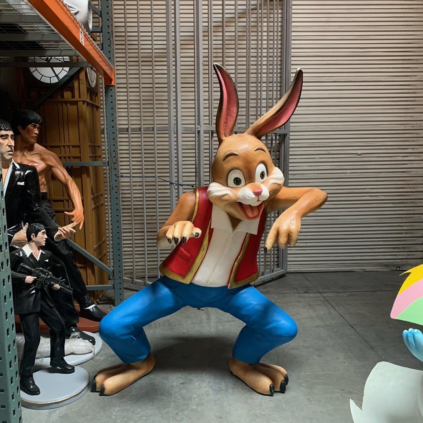 Funny Bunny Rabbit Father Statue