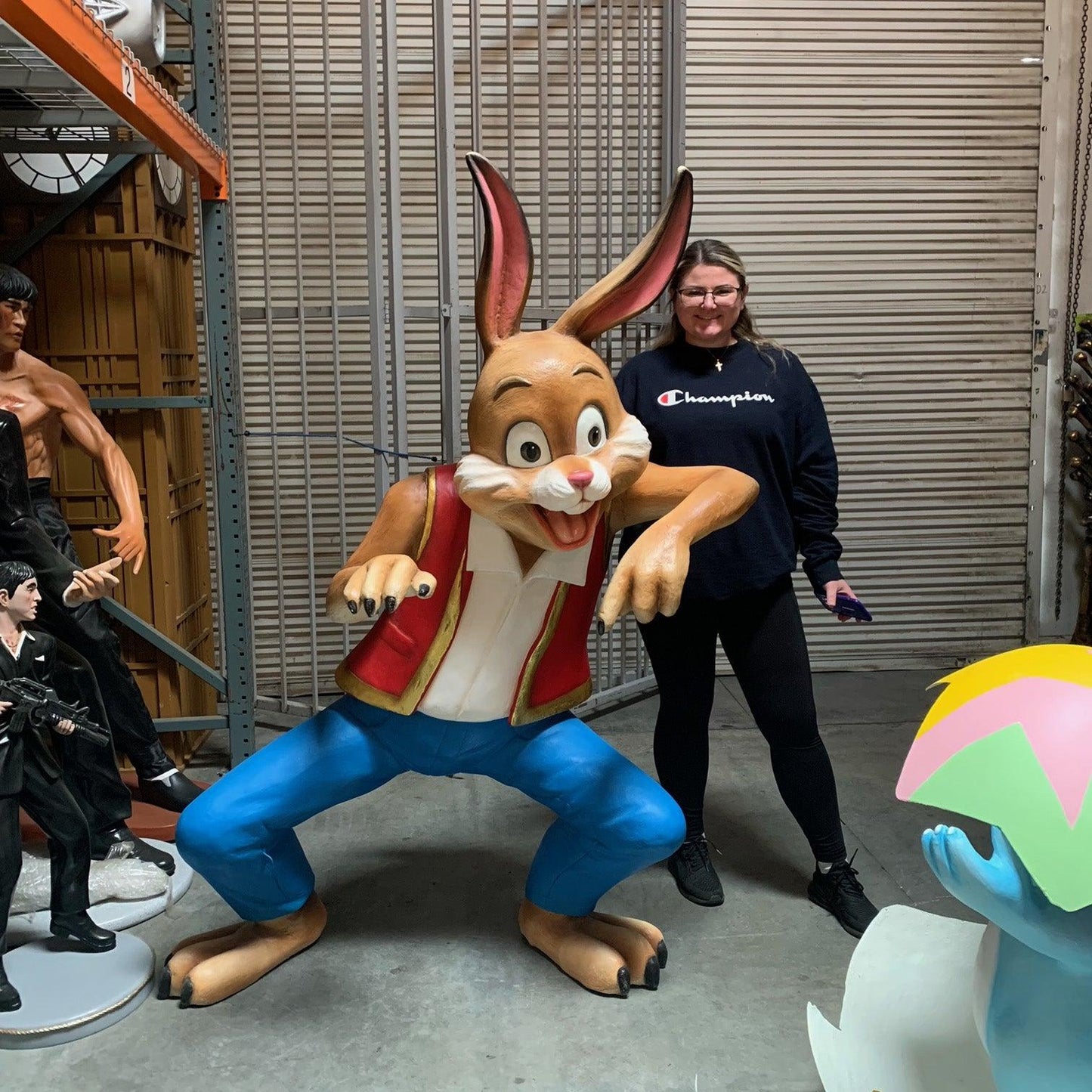 Funny Bunny Rabbit Father Statue