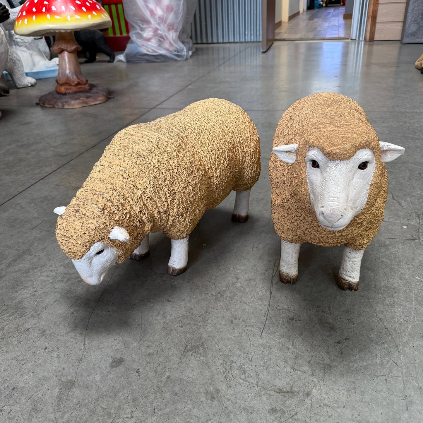 Baby Merino Ewe Head Down Statue A0285-110125-H