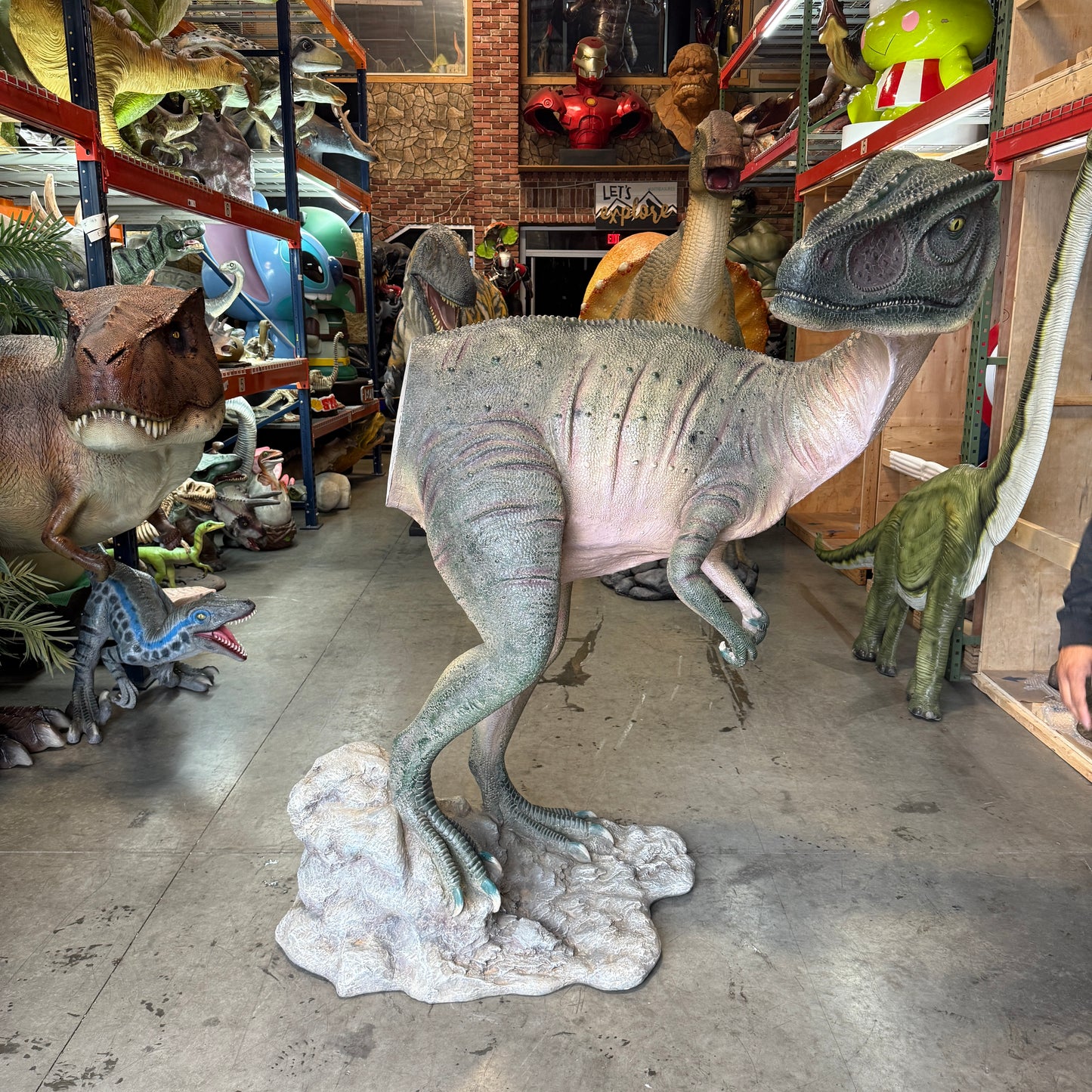 Turned Allosaurus Dinosaur Life Size Statue