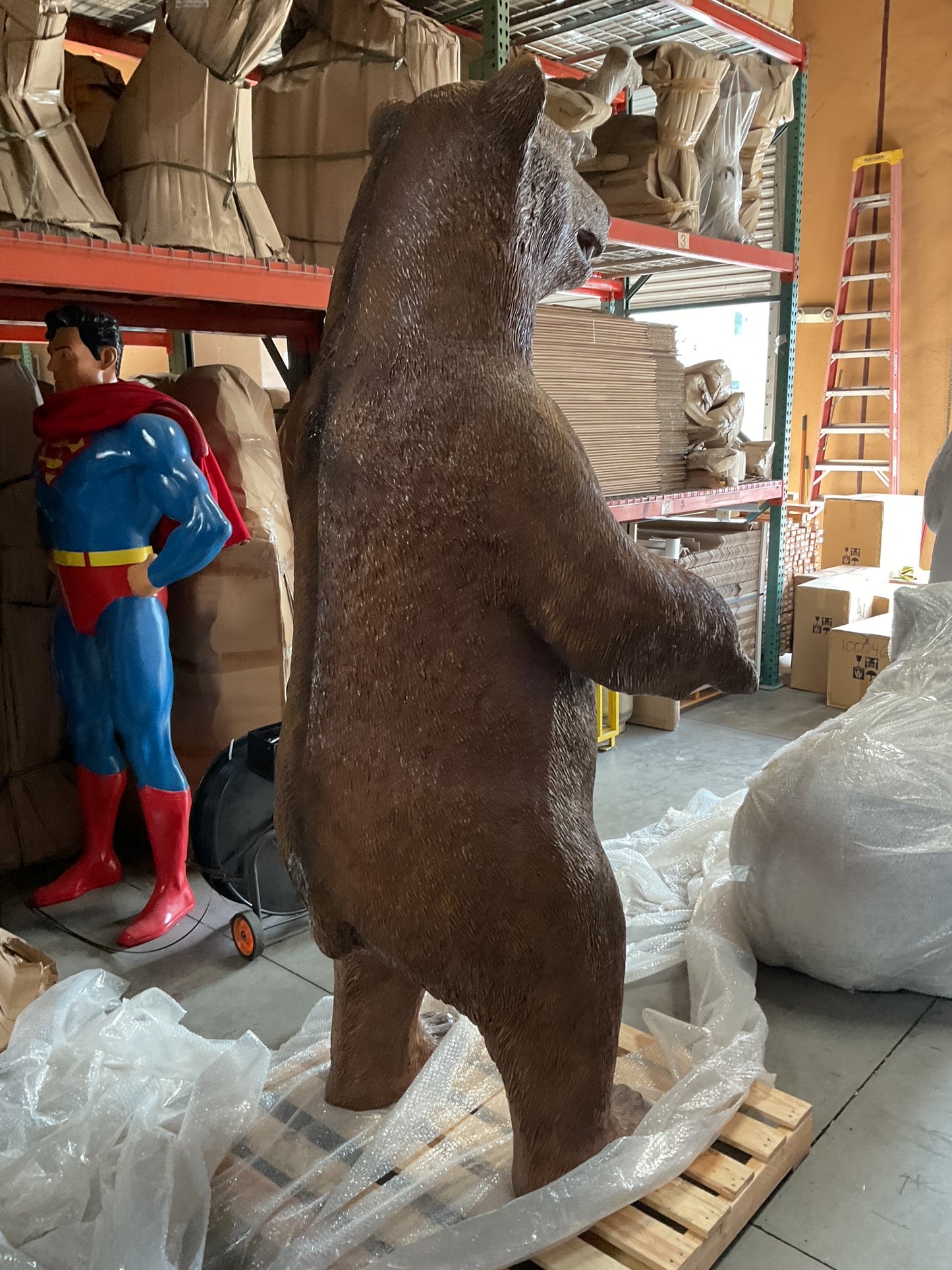 Standing Light Brown Bear Statue