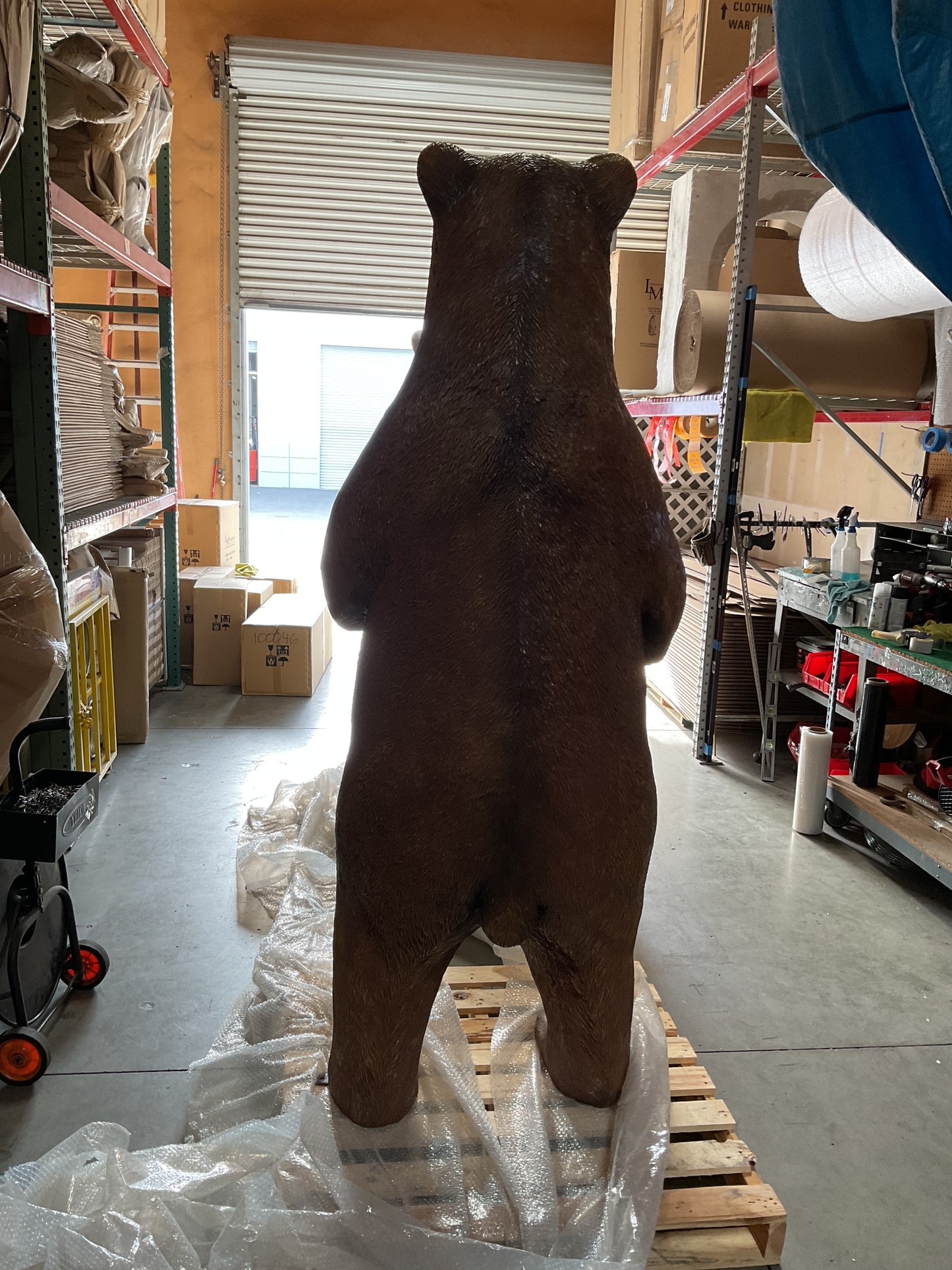 Standing Light Brown Bear Statue