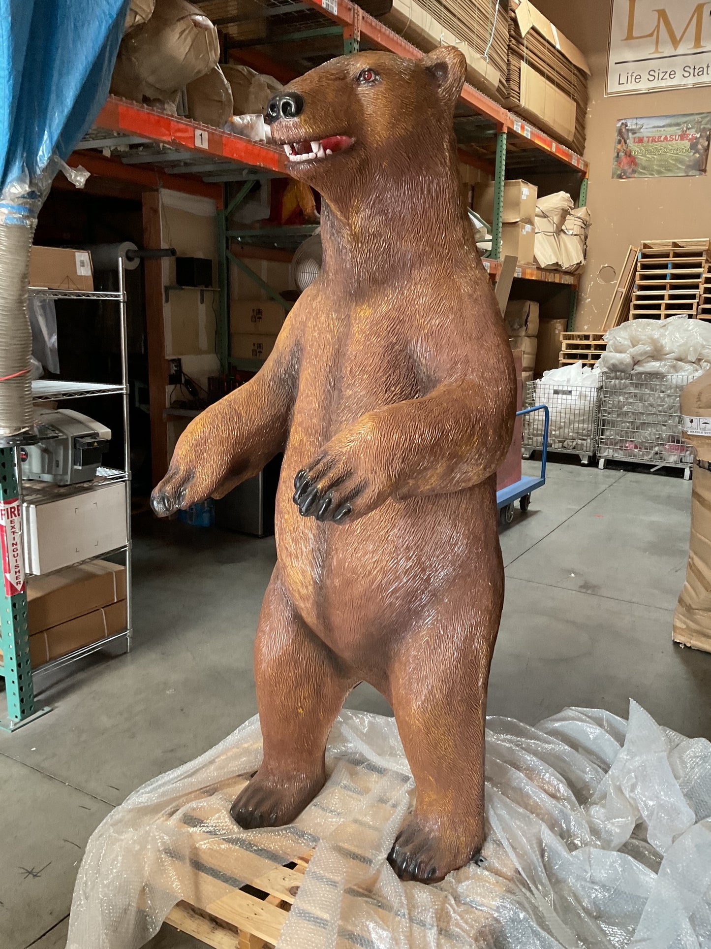 Standing Light Brown Bear Statue