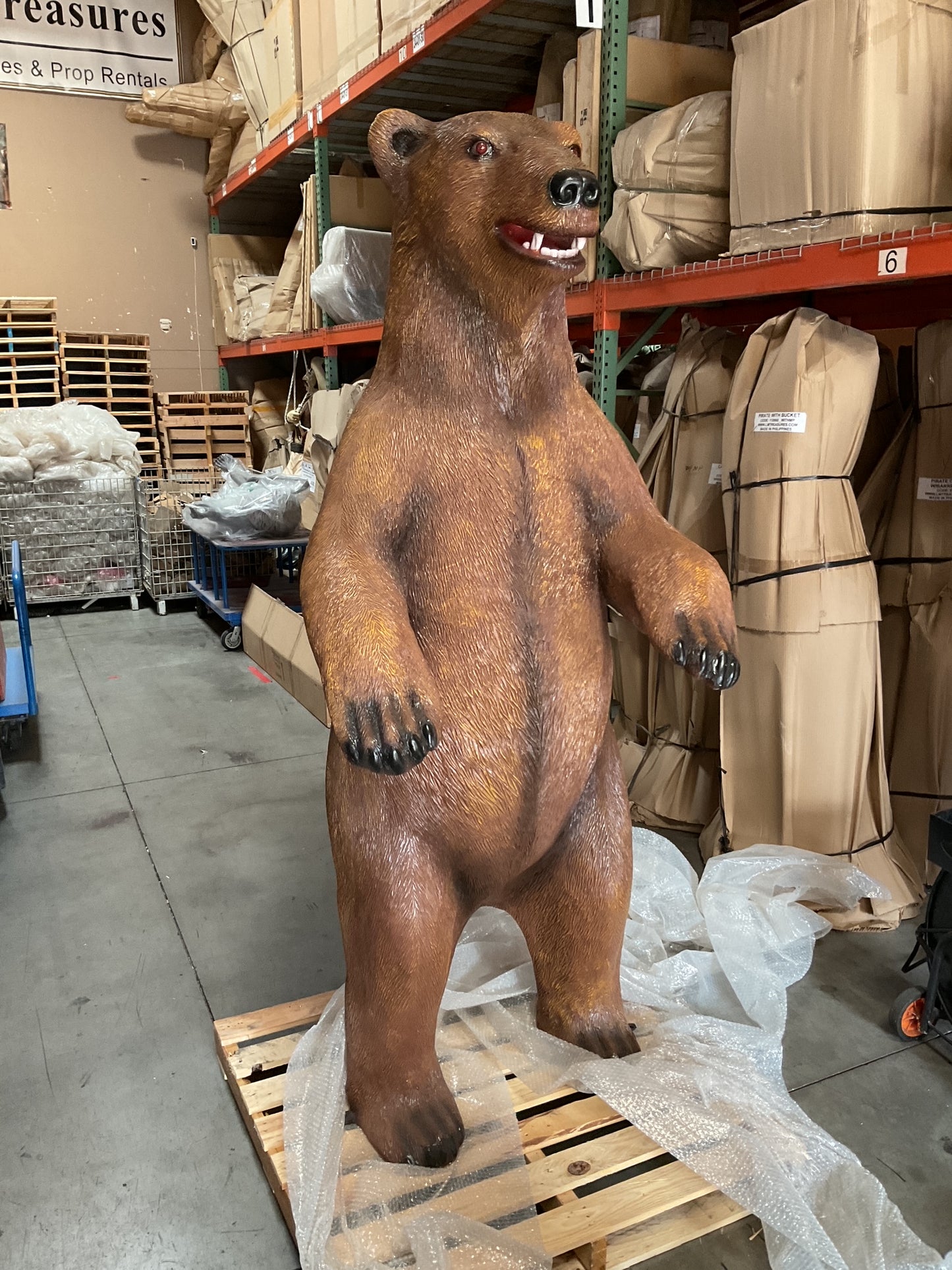 Standing Light Brown Bear Statue