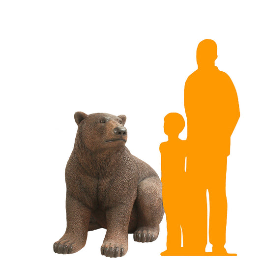 Sitting Light Brown Bear Statue